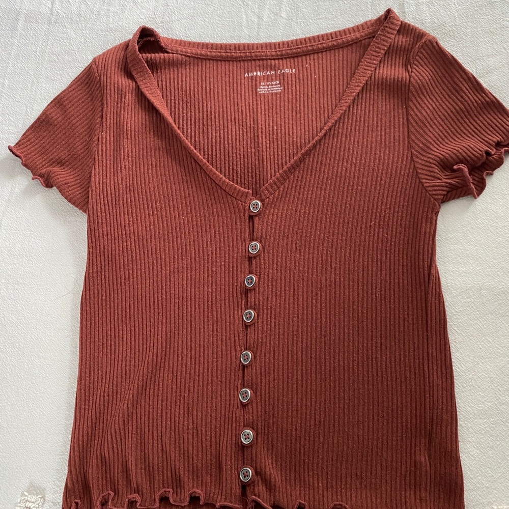 V Neck Button Up Soft Shirt